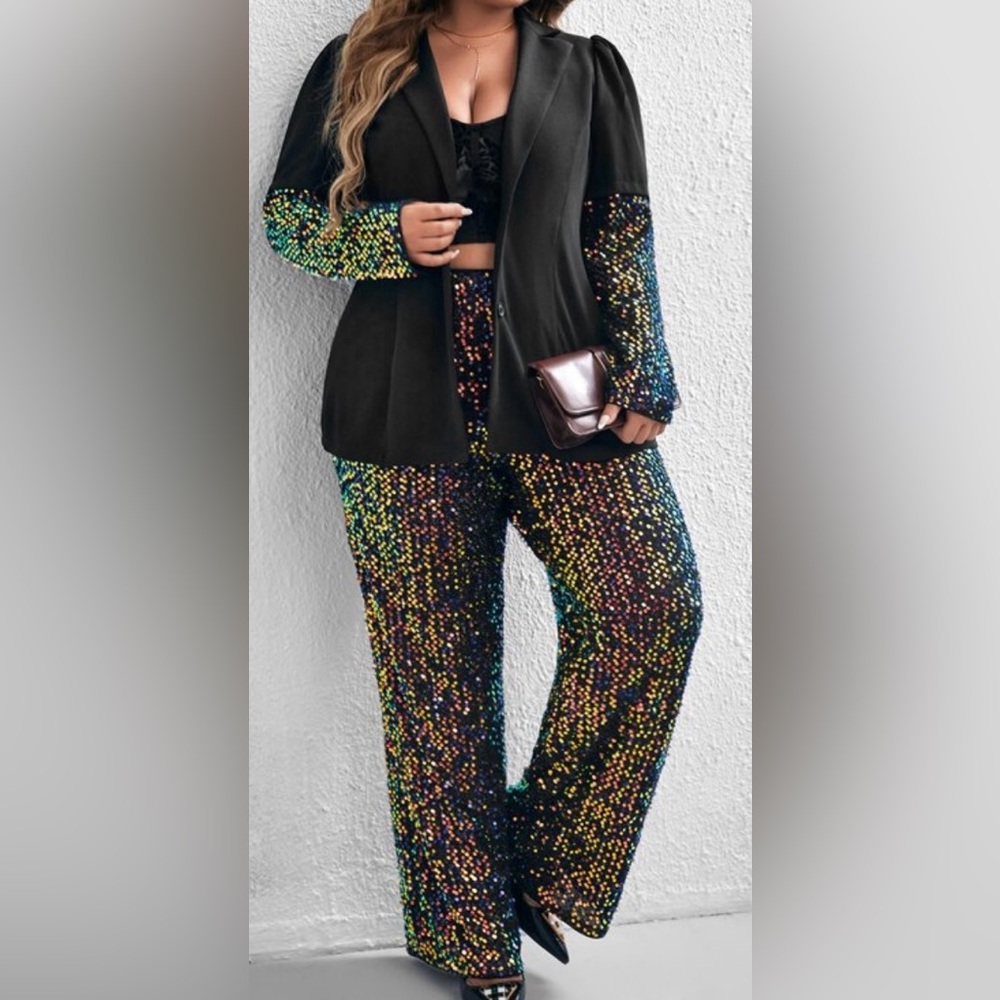 ✨NEW✨2xl Sequin Blazer & Pants